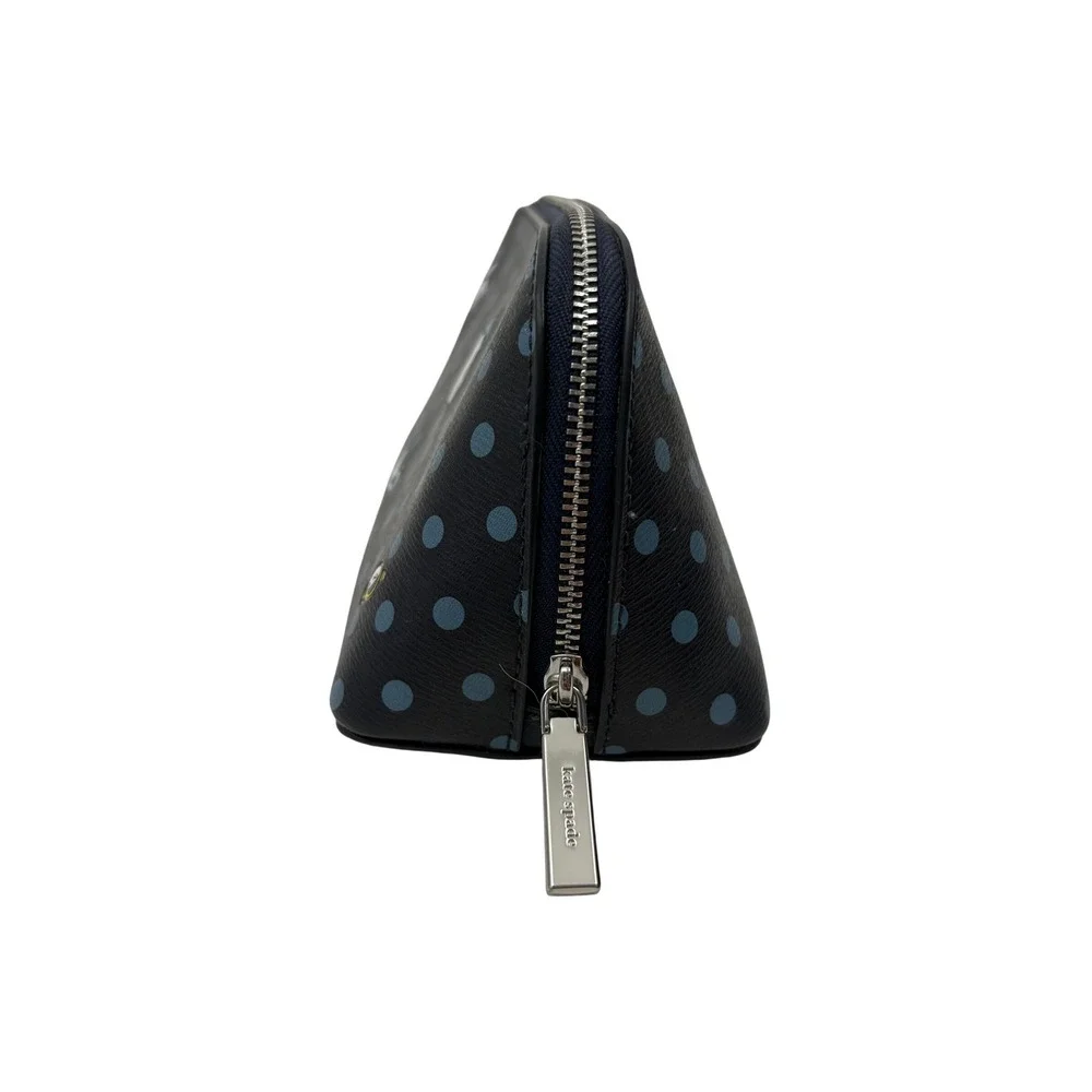 Kate Spade Disney Alice in Wonderland Cosmetic Makeup Case Blue Polka Dot